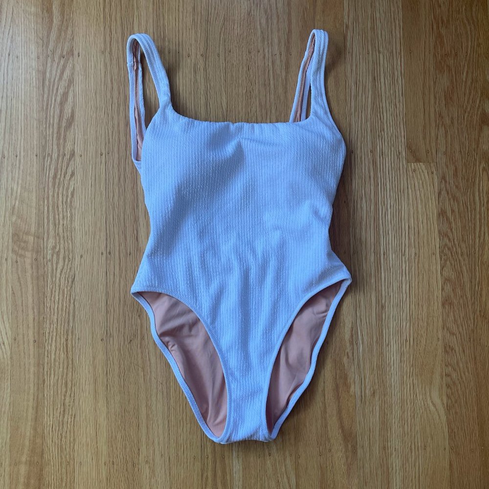 White J Crew Textured Tank Swimsuit Size 10 - NWT